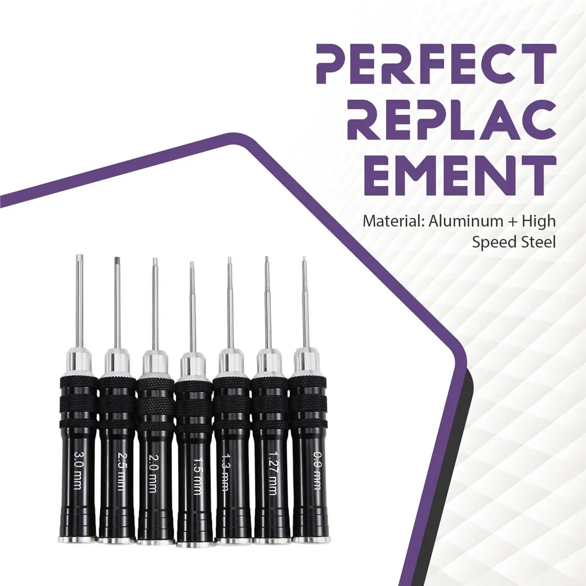 DT81 Black Handle Hex Screwdriver Tool Set for RC Helicopter Model Airplane Computer Clock, Remote Control Toy Repair Tools