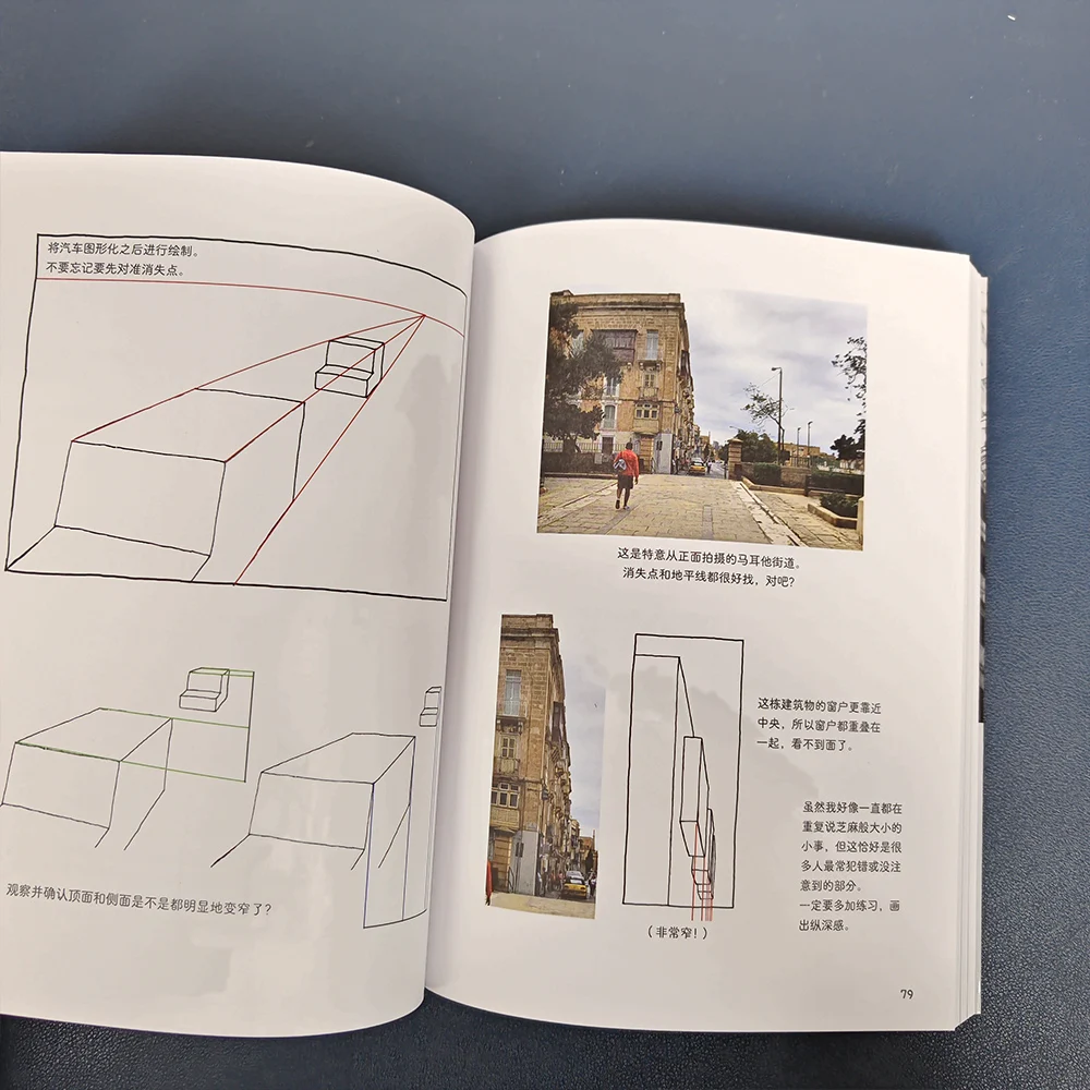 Corso di illustrazione della prospettiva spaziale Architettura della prospettiva Paesaggio Introduttivo Self Study Tutorial di fumetti nel libro cinese