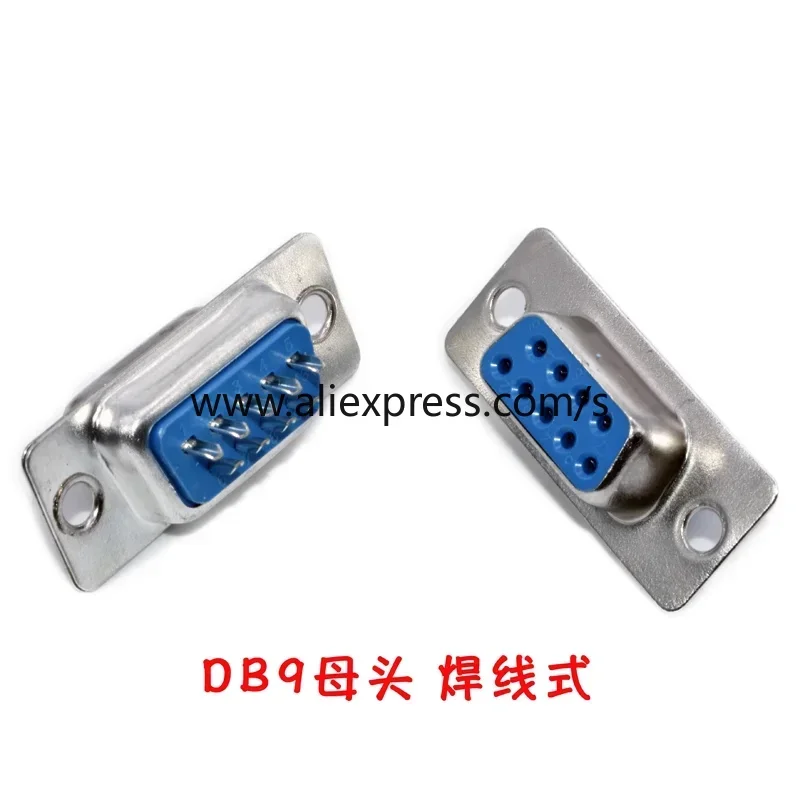 5PCS DB9 DB15 DB25 DB37 Hole/Pin Female/Male Blue Welded Type Connector RS232 Serial Port Socket DB D-SUB Adapter 9/15/25/37P