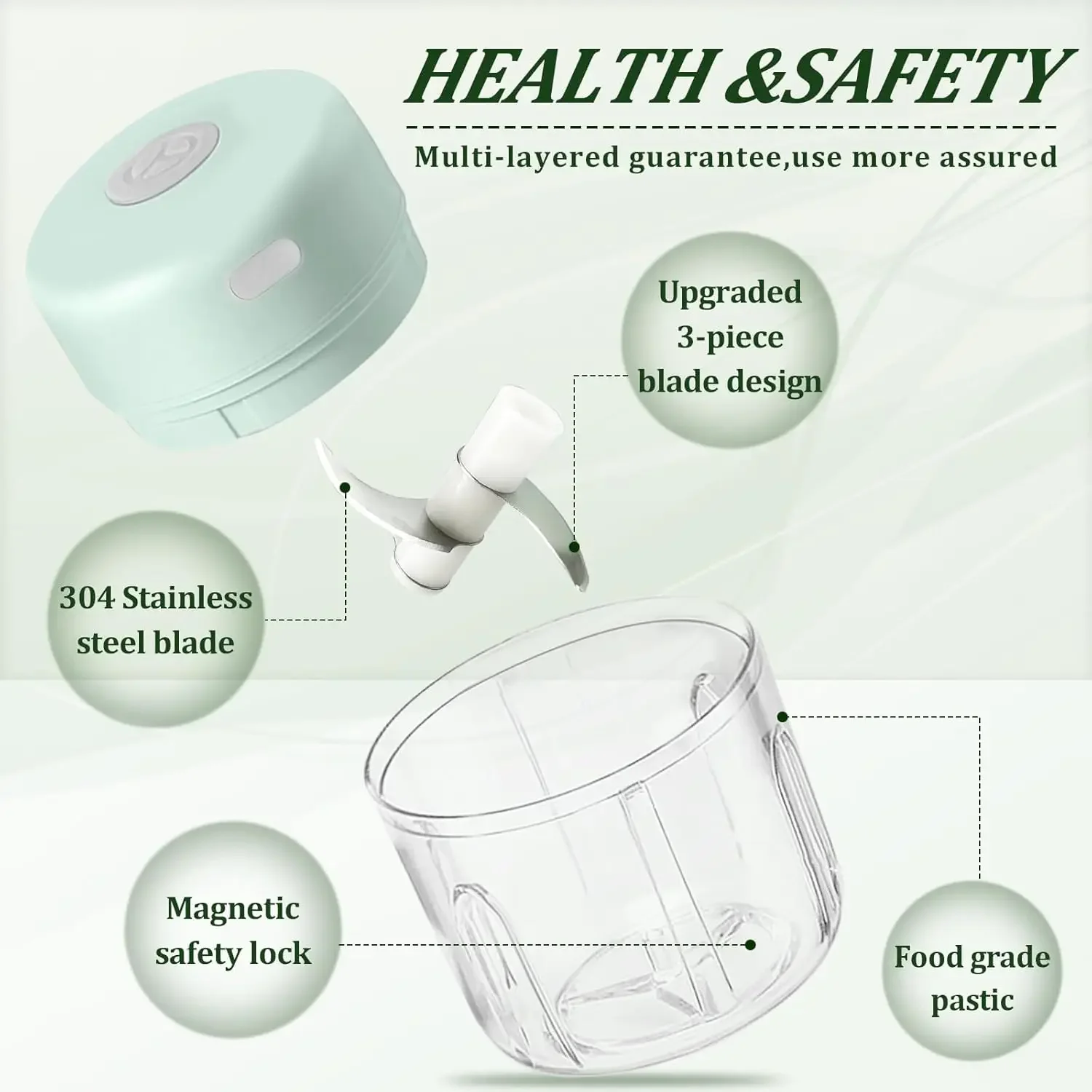 Trituradora de ajo eléctrica portátil de 250ml, cuchara y trituradora de cepillo, picadora de ajo, procesador de alimentos USB, utensilios de cocina