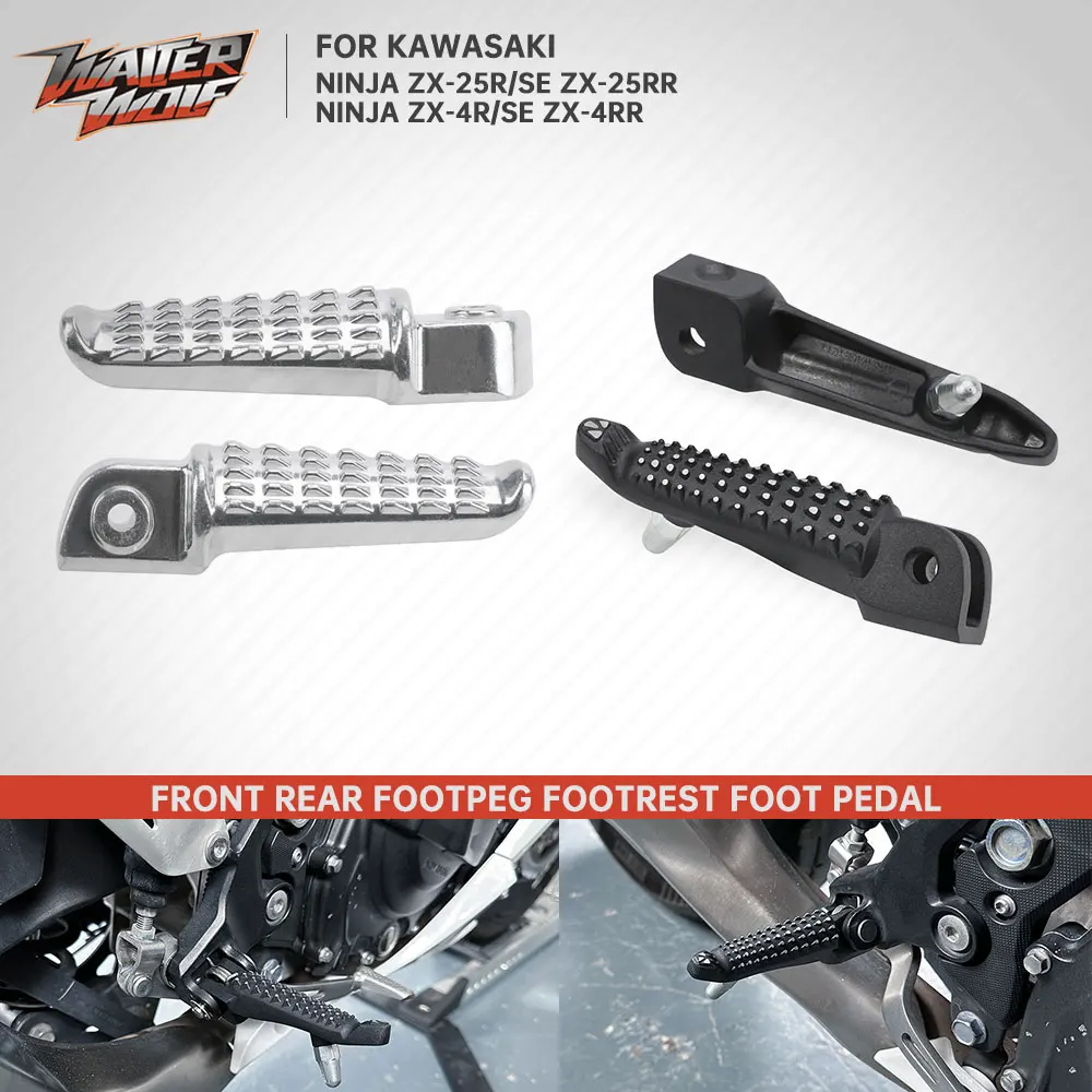 Z250 Z400 Z500 Motorcycle Footpeg Footrest For Kawasaki Ninja 400 250 ZX-4R ZX-25R ZX-10R ZX10RR 25RR 4RR 2011-2026 Foot Pedal