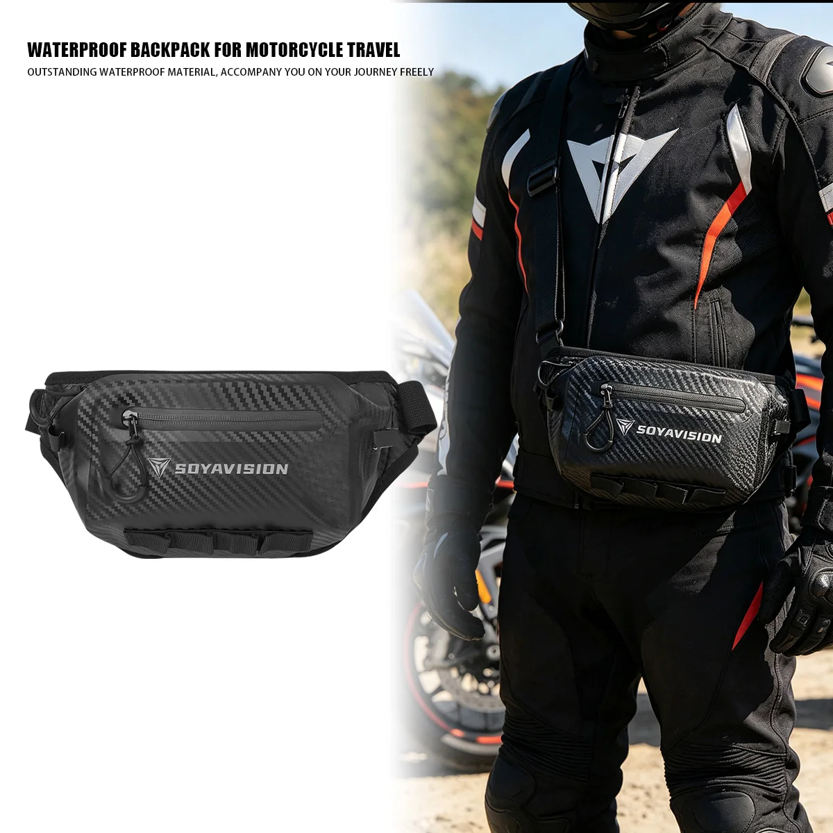 Motorcycle Waist Bag Waterproof Waist Pack Crossbody Bag Men Waist Fanny Pack Belt Bag Tool Sling Chest Hip Bum Bag