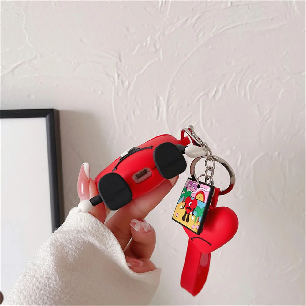 ثلاثية الأبعاد الكرتون أون فيرانو سين تي باد الأرنب Airpods برو 2 الحال بالنسبة Airpods 3 برو 1 2 سماعة لاسلكية تعمل بالبلوتوث سماعة غطاء وقائي قلادة