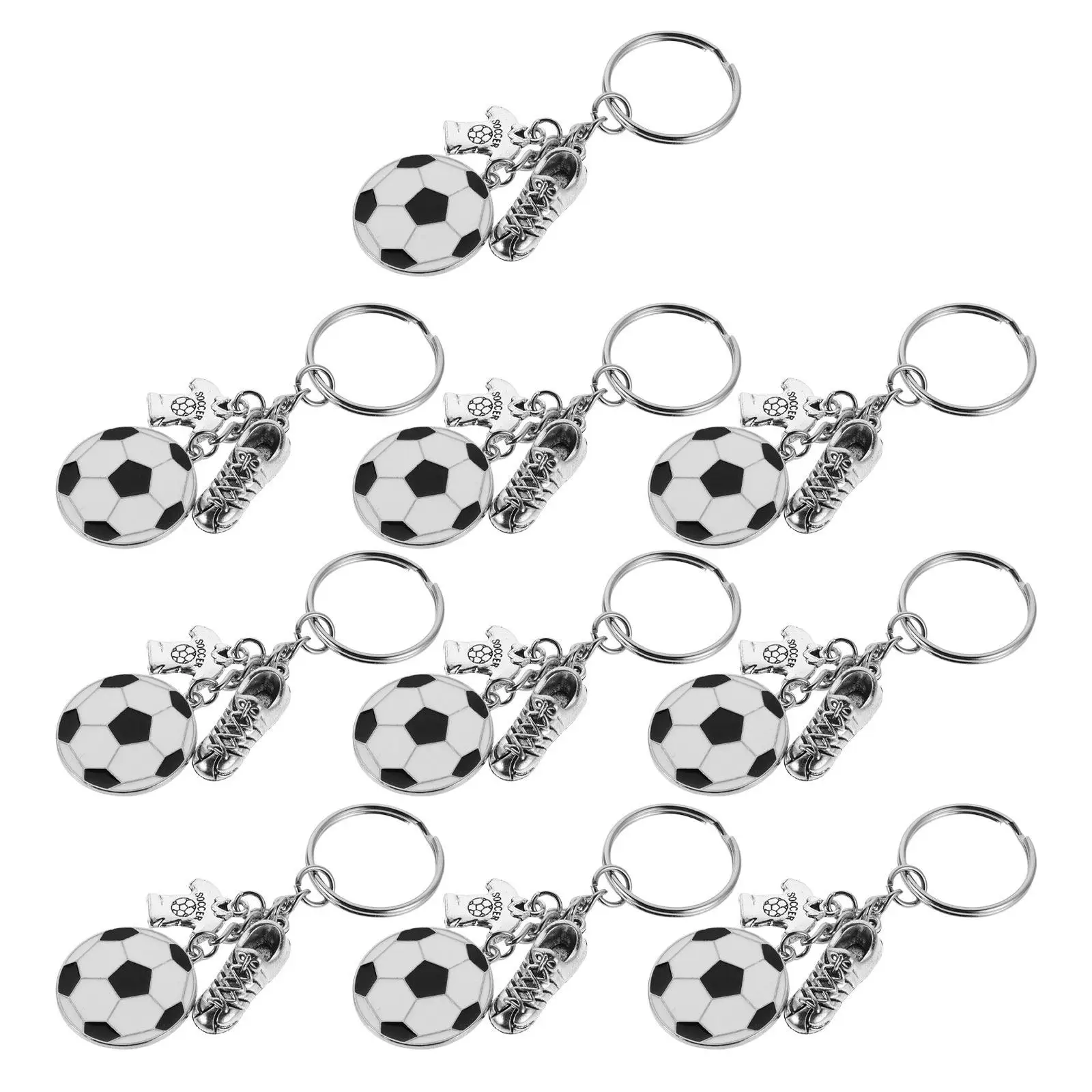 24Pcs Soccer Keychain Set Mini Football Shoe Pendant Football Accessories Soccer Party Decoration Fans Gift Key Chain