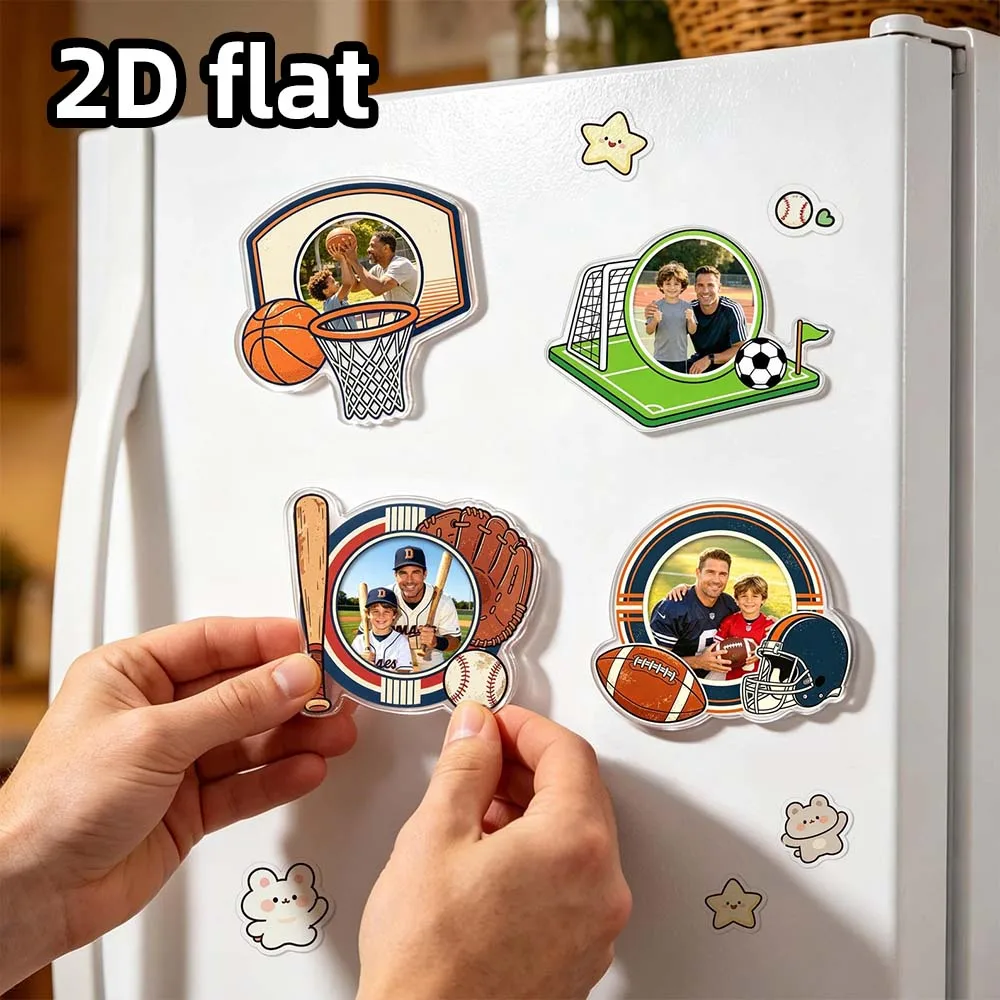Custom Photo Frame Fridge Magnet for Sports Teams and Instant Prints, Colorful Decorative Magnetic Picture Holder