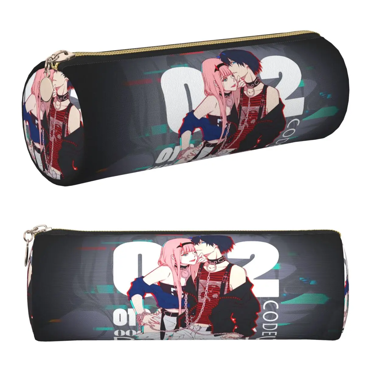 

Anime Darling In The FranXX 02 Pencil Cases Pencil Pouch Stationery Supplies Big Capacity Pen Box Pencil Bag for Students Gifts