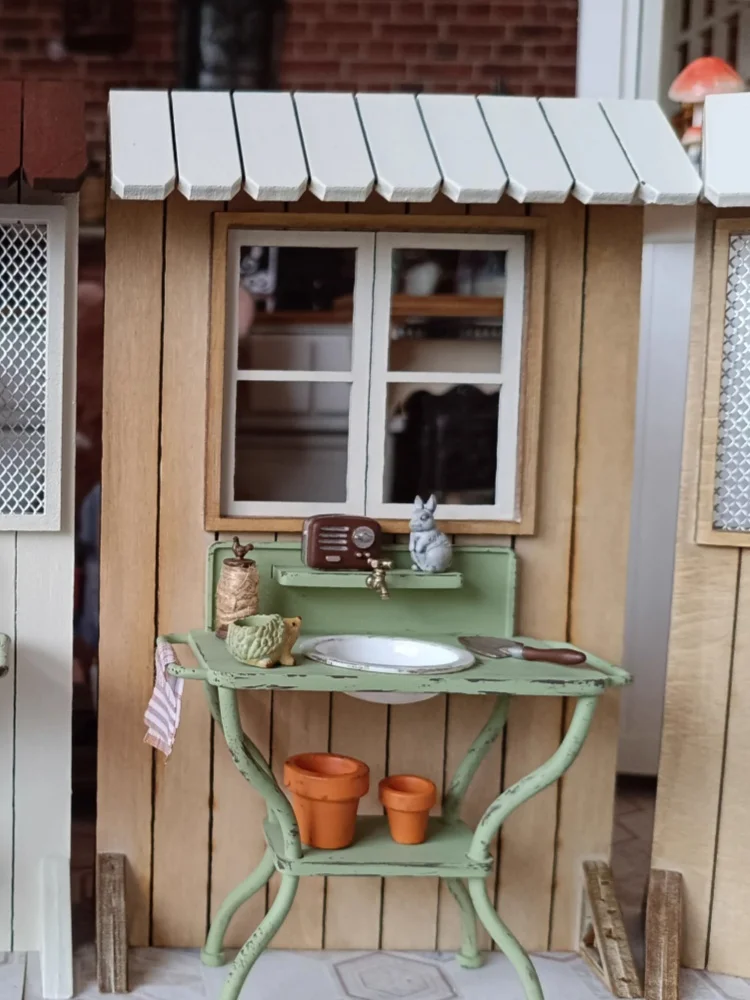 1:12 Mini Model Doll House Furniture Accessories Washbasin Garden Partition Flowerpot Bjd Ob11 Gsc Miniatures Scene Props Decor