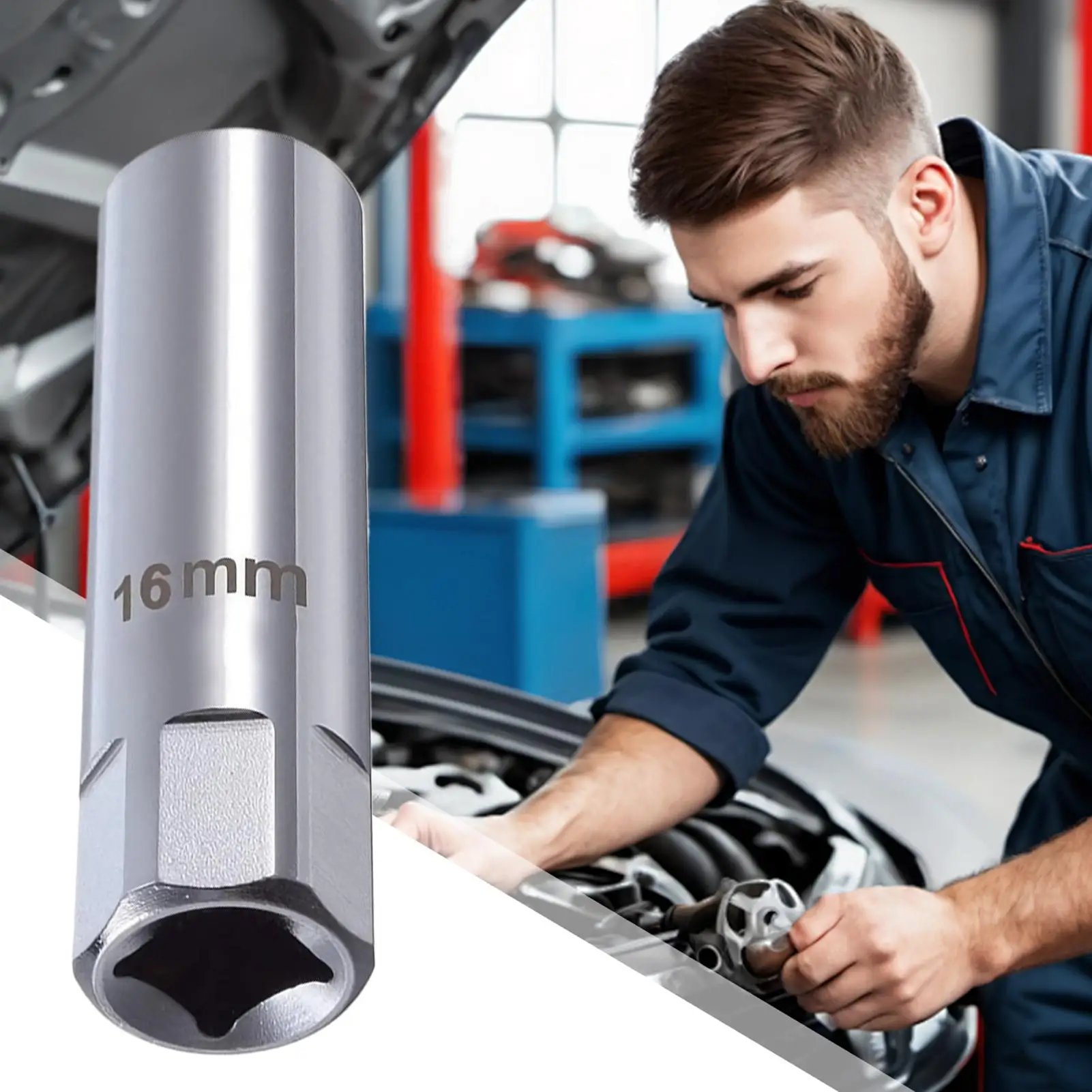 Zündkerzenschlüssel-Adapter 14mm 16mm – Montage-, Austausch- und Reparatur-Kit mit Drehmoment- und Magnetfunktion zum Entfernen und Ausgleichen des Zündkerzenabstands – Mechanisches Werkzeug – Detail 10