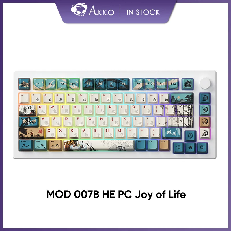 akko joy of life teclado gamer para pc com interruptor magnetico 75 de gatilho rapido tri modo junta rgb 8k hz mod007b he teclado gamer 01