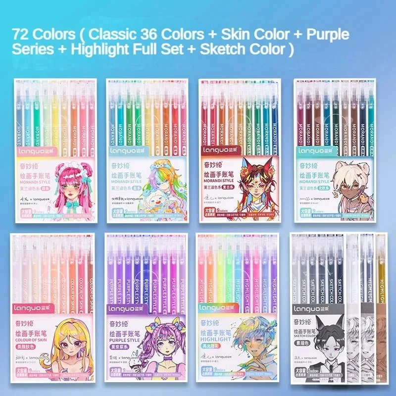 198/6 Uds Morandi bolígrafo de Gel colorido marcador de notas para estudiantes cuaderno pintura Graffiti bolígrafo de Color papelería suministros escolares de oficina