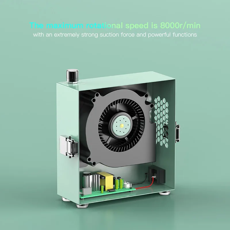 Ultra-Powerful Mini Ionic Fan Portable Fume Extractor with Double-Layer Filter for Soldering Station Jewelry Making & PCB Repair