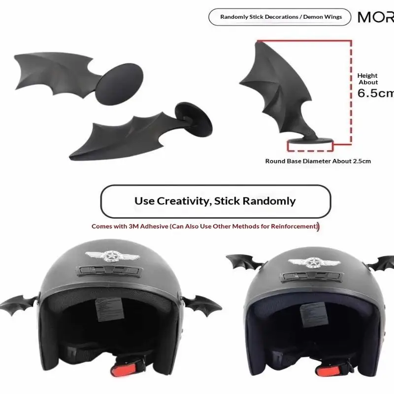 Helmet Decor Ornament Adorable Bow Horn Bat Wing Styles Waterproof for Motorcycle Bicycle Skateboard Ski Helmet