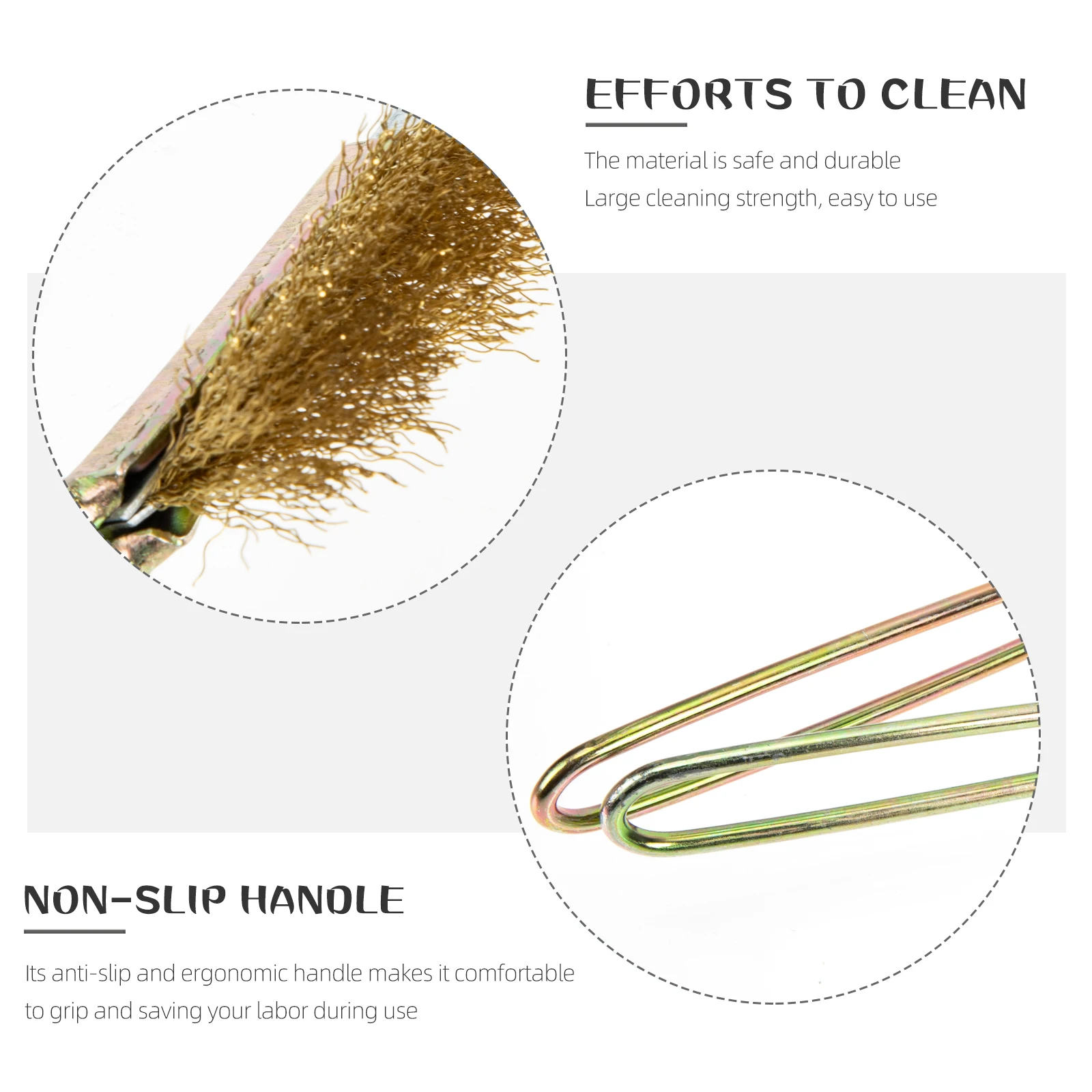 

2Pcs Copper Brush BBQ Grill Cleaner Rust Removal Wire Bristles Storage Barbecue Grill Cleaning Brush Carry