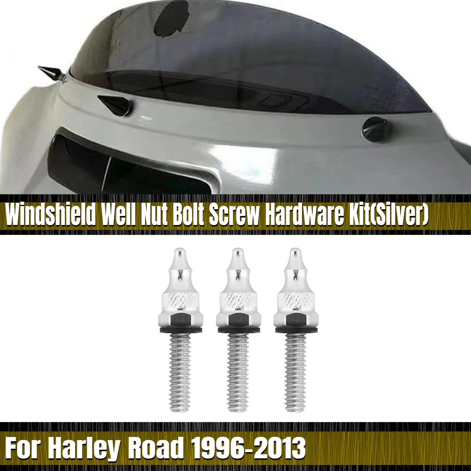 Motorcycle Windshield Spike Trim Mount Bolt Kit For Harley Touring Electra Glide Classic CVO FLHTCSE / Police EFI FLHTPI