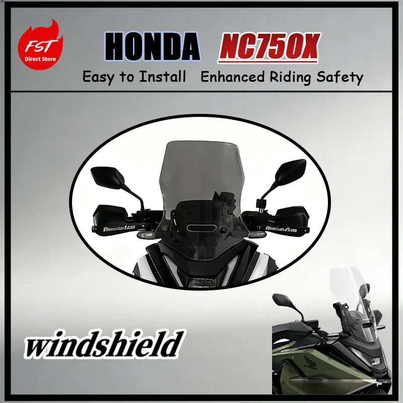 

For 2025 Honda NC750X Enlarged Windscreen with Optimized Airflow Design to Reduce Wind Buffeting And Head Shake
