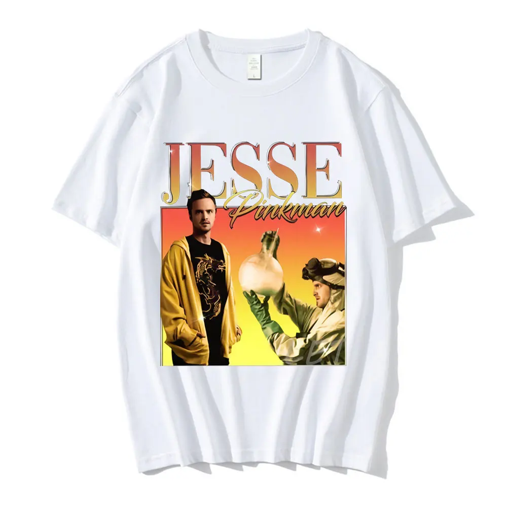 Jesse Pinkman Print T-Shirt Summer Funny Hip Hop T-shirts Casual Loose Male Cotton Tops Tee Shirt Oversized Harajuku Streetwear