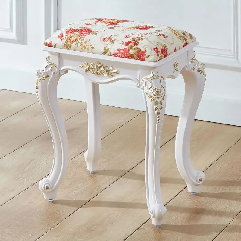 European American style dressing stools makeup stool soft small square Ottomans household chairs princess bedroom nail stools