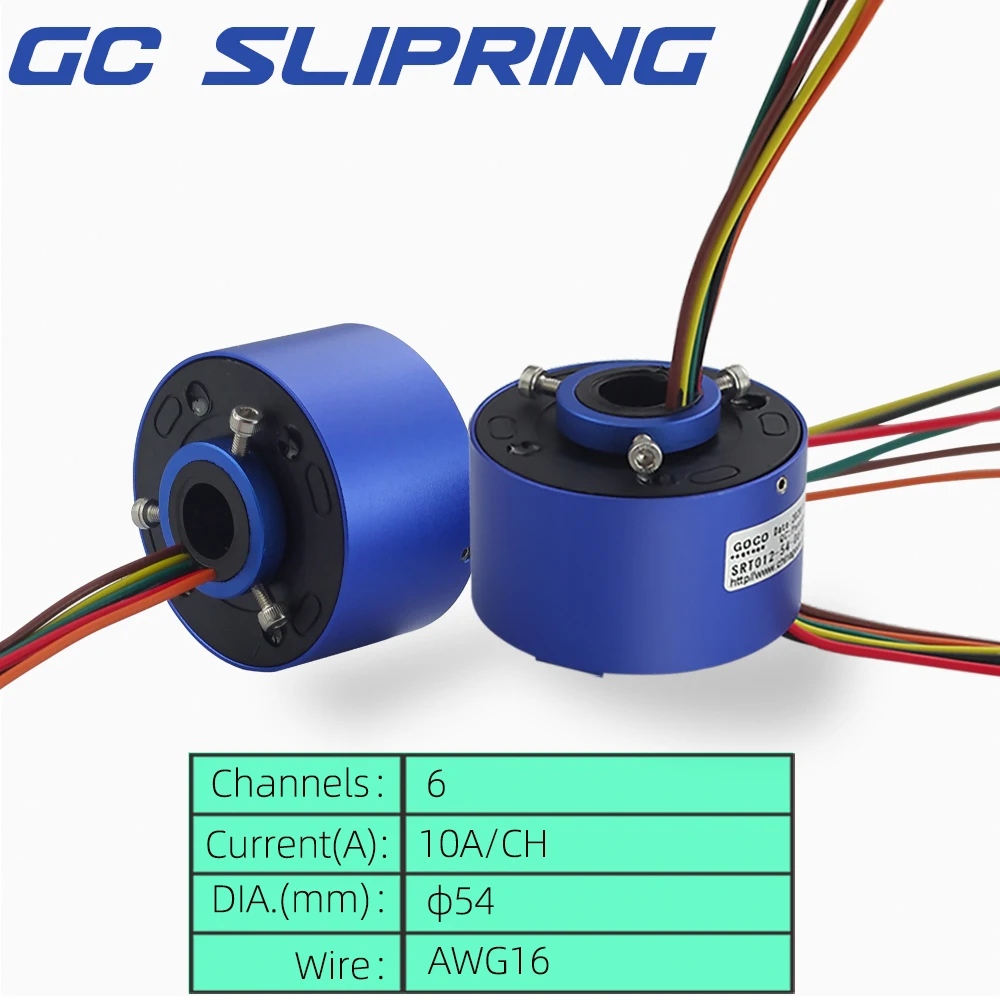 slip rings Through hole slip ring 12.7mm6 circuit 10A electric slip ring electric ring collector ring  conductive ring electric