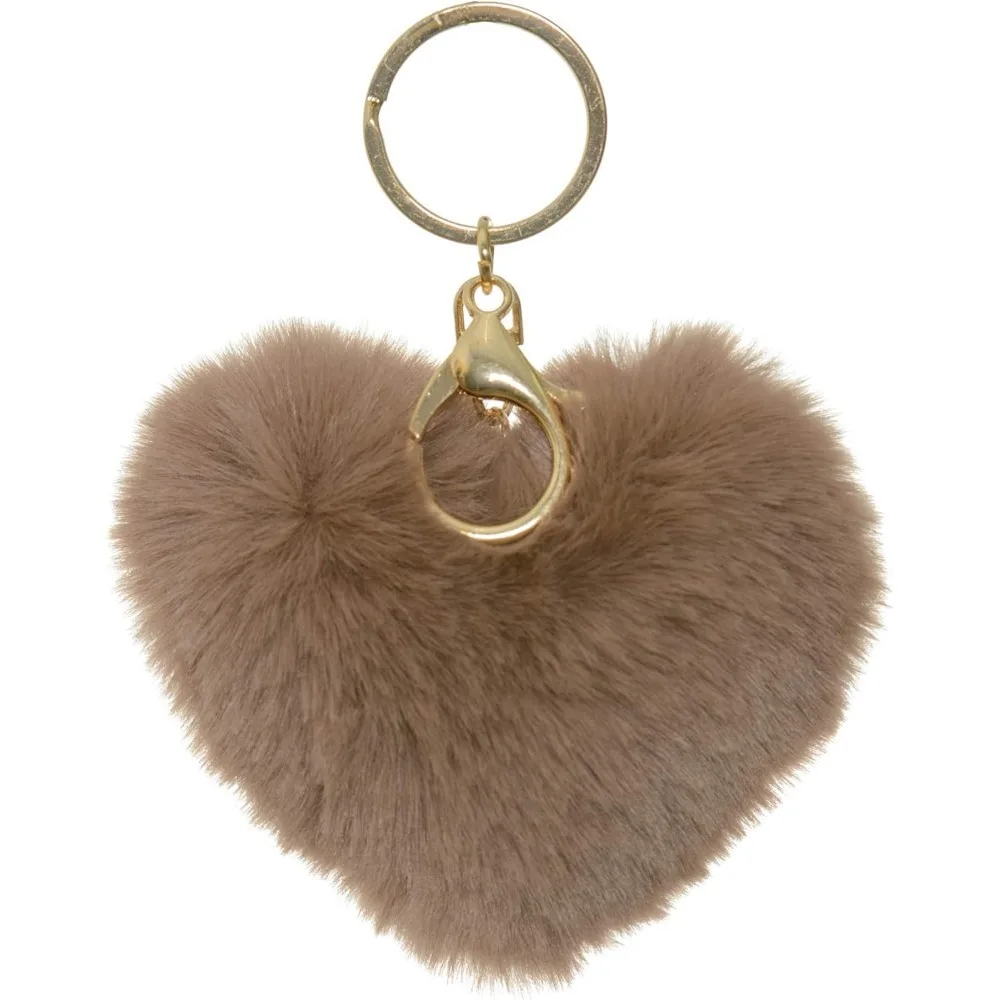 フェイクファーボールポンポンキーチェーンリング女性用バッグペンダント