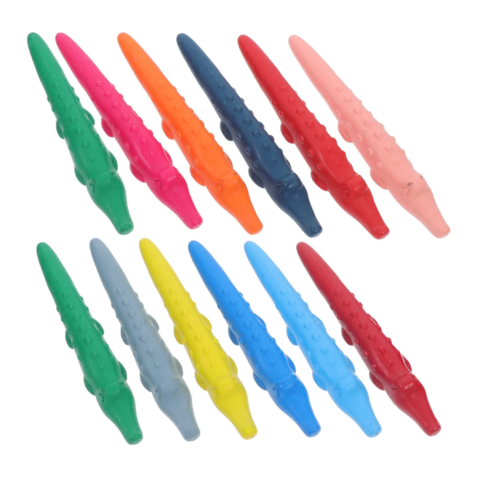 12pcs Washable For Kids Safe Erasable Mini Crocodile Shape Toddler Drawing Crayons Art Supplies Classroom Bulk Crayons
