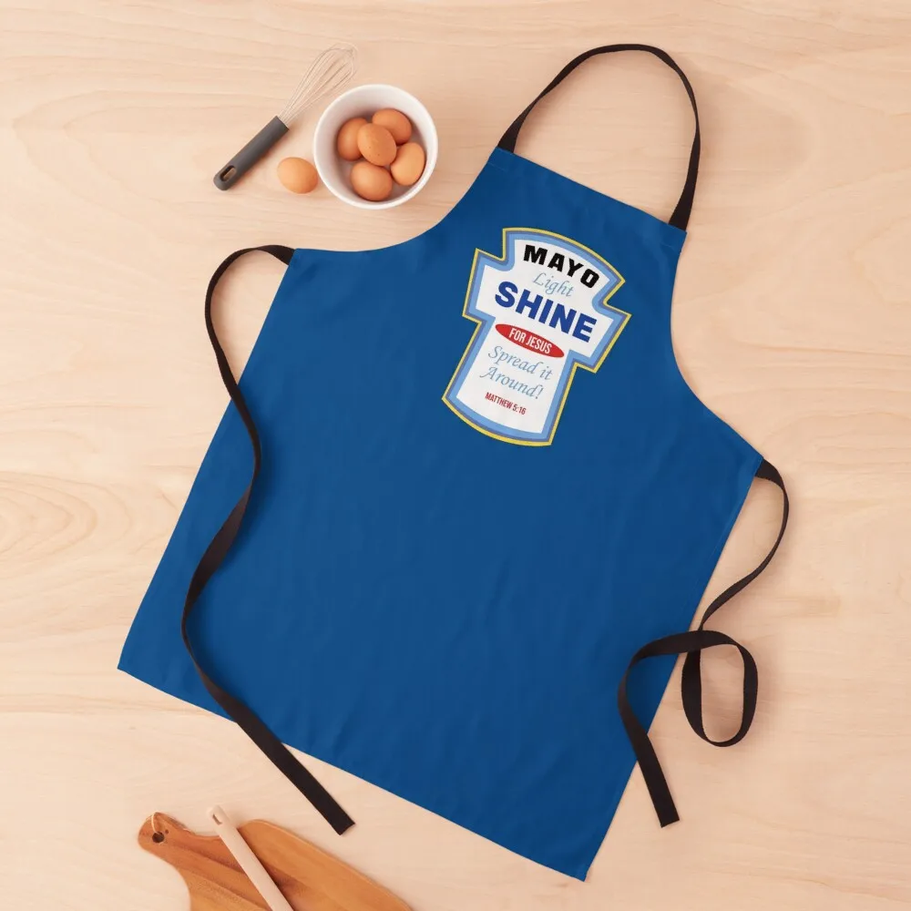 

Christian Parody Tee Mayo Light Shine Apron innovative kitchen and home items All For Kitchen And Home Kitchen For Cooking Apron