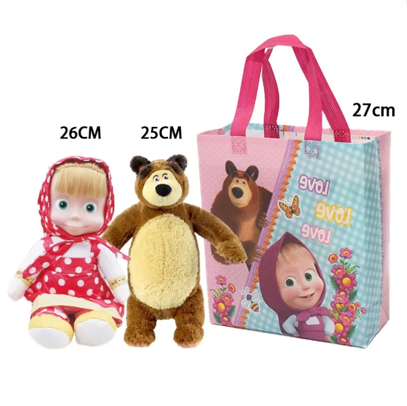 New Masha and The Bear Toy Doll  Bear Children's Comfort  Doll Birthday Gift Anime Characters  Masha  Kawaii