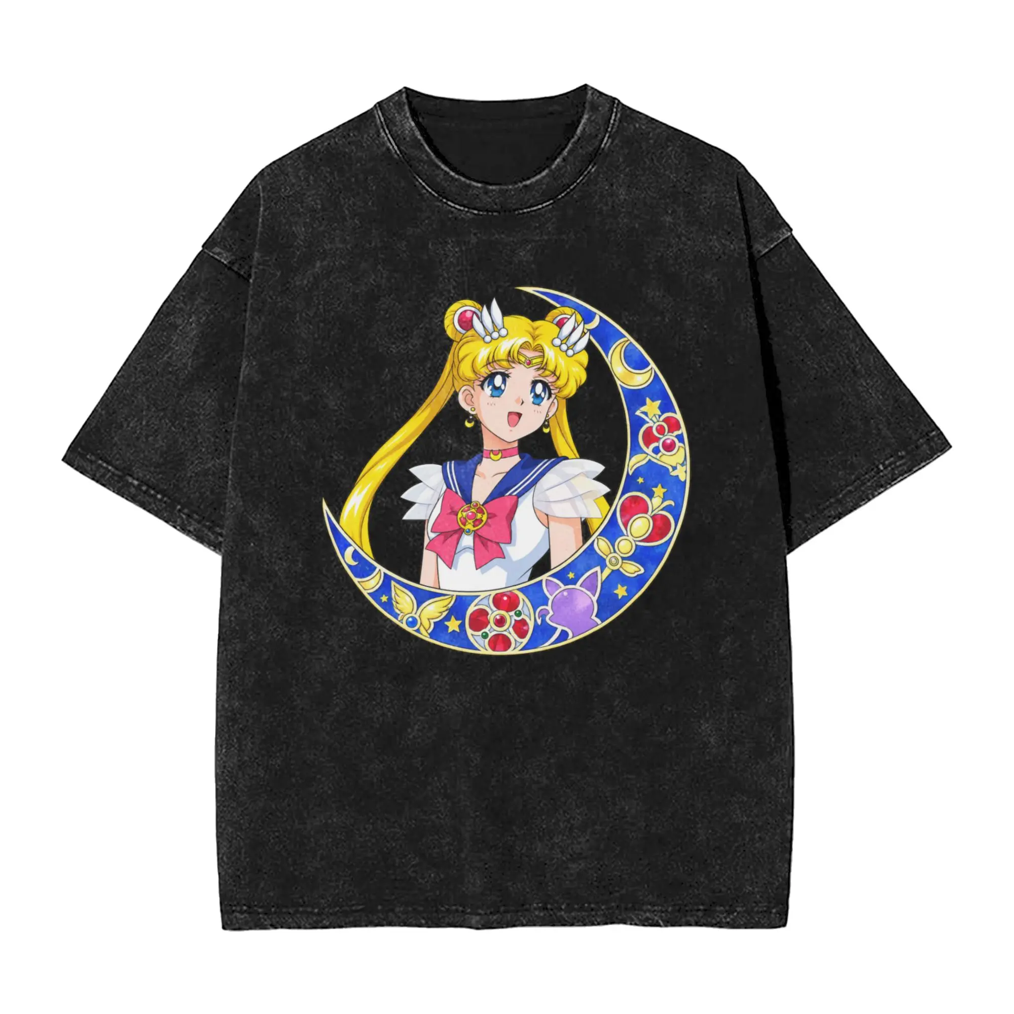 Sailors Moons Usagi Tsukino Anime T Shirt  Hip Hop T-Shirts Short Sleeve Awesome Tops Beach Casual Crewneck Plus Size Top Tees