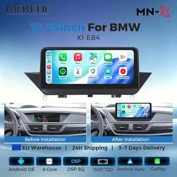 MEKEDE 6G 128GB, Reproductor Multimedia Inalámbrico para Auto con Carplay y Android Auto, Pantalla de 10.25 Pulgadas 1920*720, para BMW X1 E84 2009-2015, Sistema iDrive CIC, Radio para Auto, GPS, Navegación, BT, 4G, SIM, Wifi, 2 DIN, Reproductor de Video, Estéreo, Audio, FM, AM, SWC, Control del Volante 1