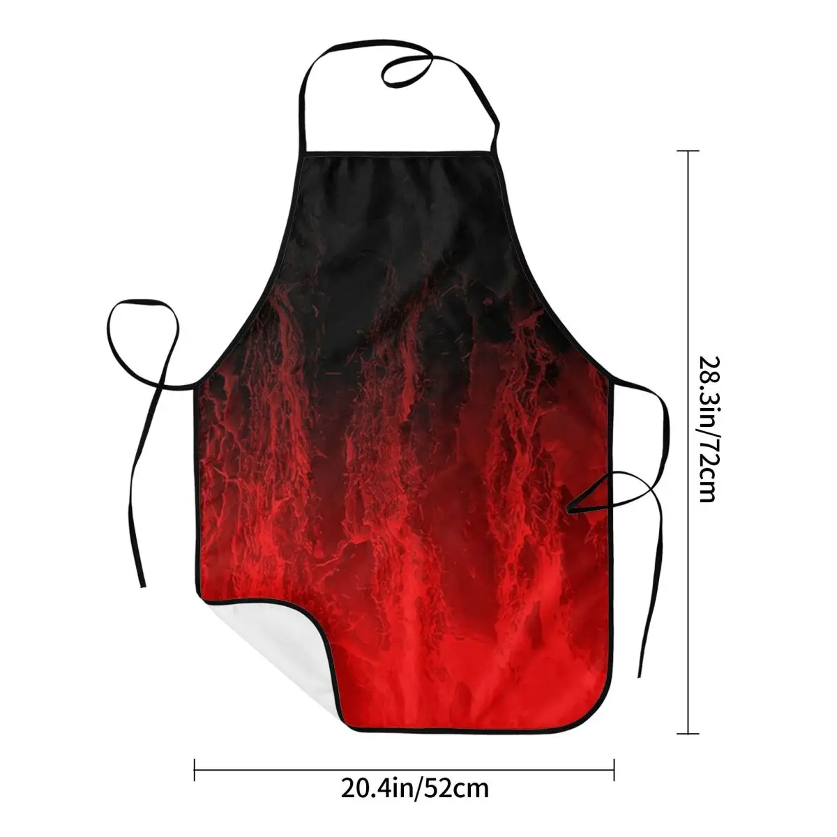 Red Fire Flame Aprons Chef Cooking Tablier Waterproof Bib Kitchen Cleaning Pinafore for Women Men Gardening