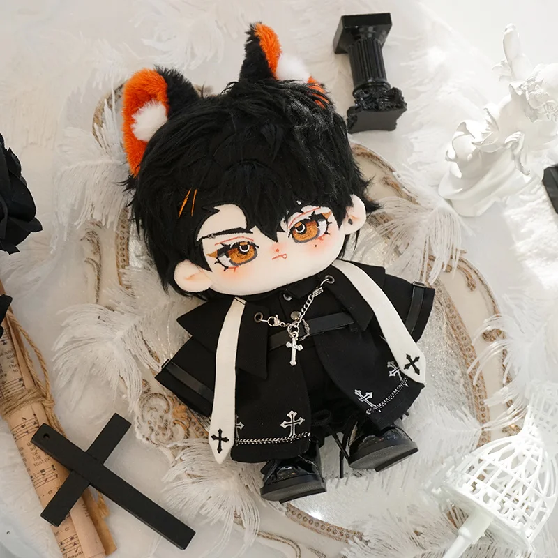 ชุดตุ๊กตาผ้าฝ้ายขนาด 20 ซม. สไตล์แฟชั่นดาร์ก สำหรับตุ๊กตา BJD/แอคชั่นฟิกเกอร์ ชุดโกธิคสุดหรู (ไม่รวมตุ๊กตา)