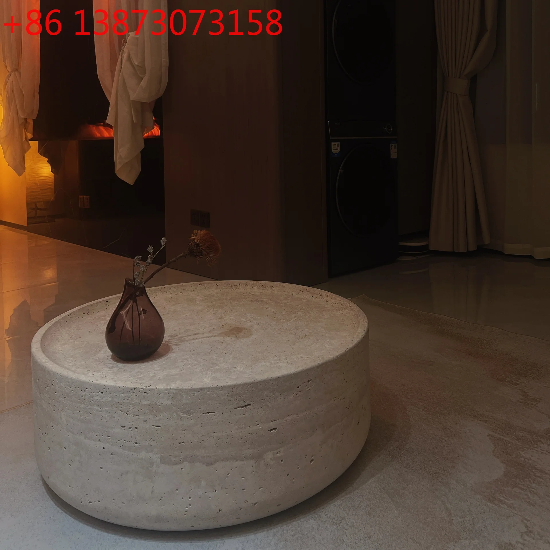 

Мебель на заказ, столик из натурального мрамора с необработанным краем, кофейный столик из камня, для гостиной, домашний кофейный столик в стиле ваби-саби с эффектом песчаного мрамора.