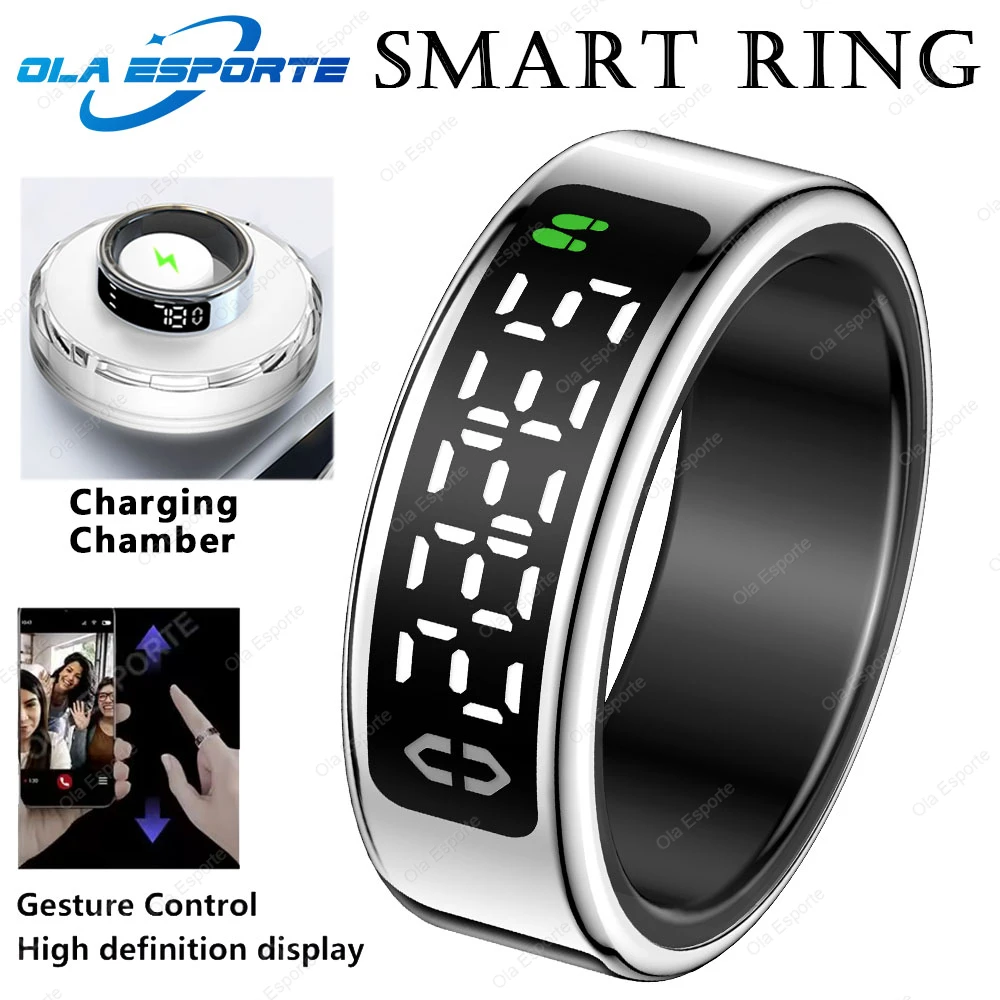 Smart Ring with Display Screen and Touch, Waterproof