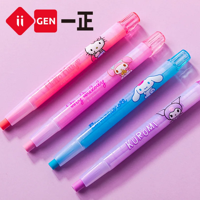 Sanrio Eraser School Stationery Set Kawaii Kuromi Hello Kitty Family Image Rotation Student Creative Eraser Gift Wholesale