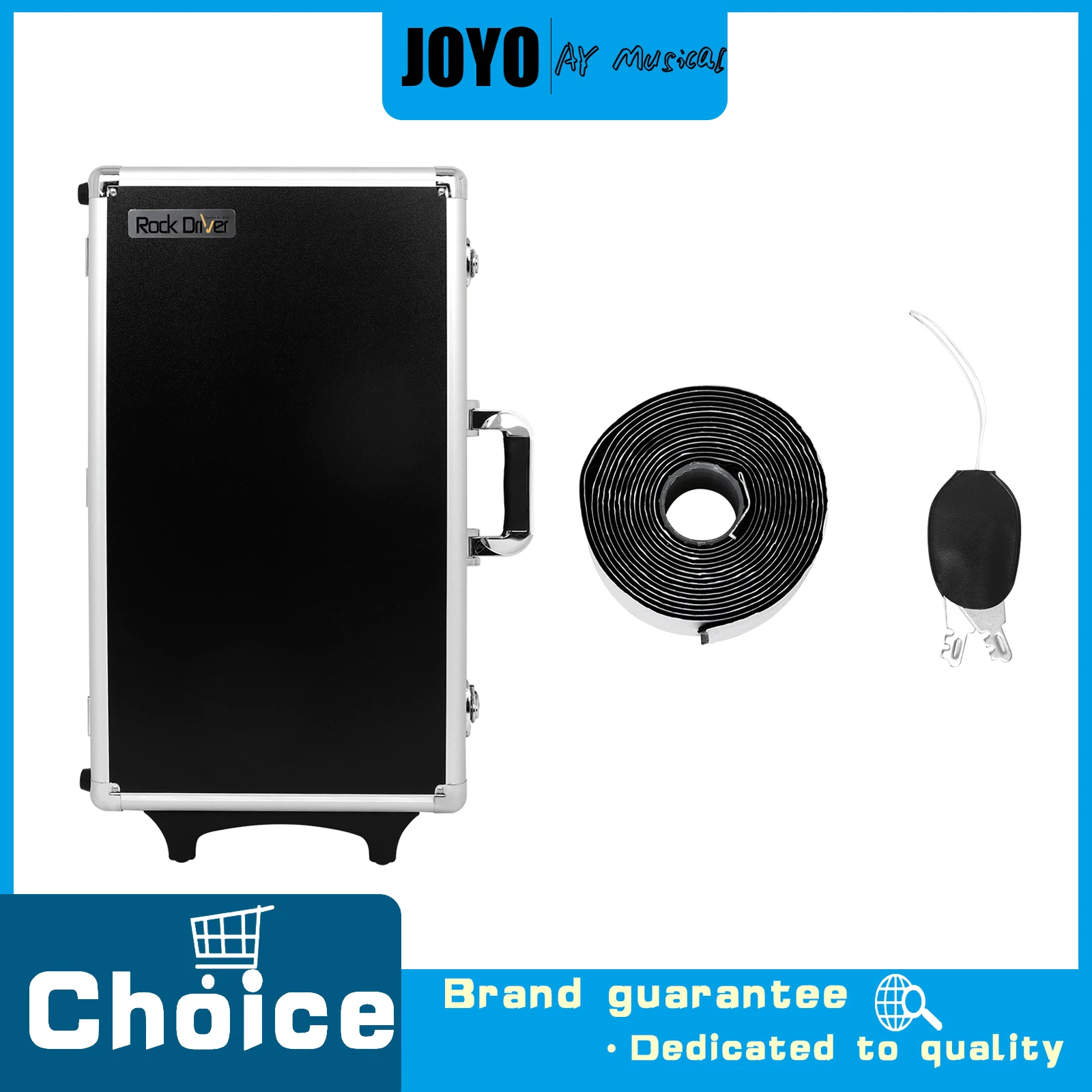 JOYO Guitar Effects Pedal Trolley Case Portable Guitar Effect Pedals Flight Case Aluminum Frame Hard Case for Effects Protection