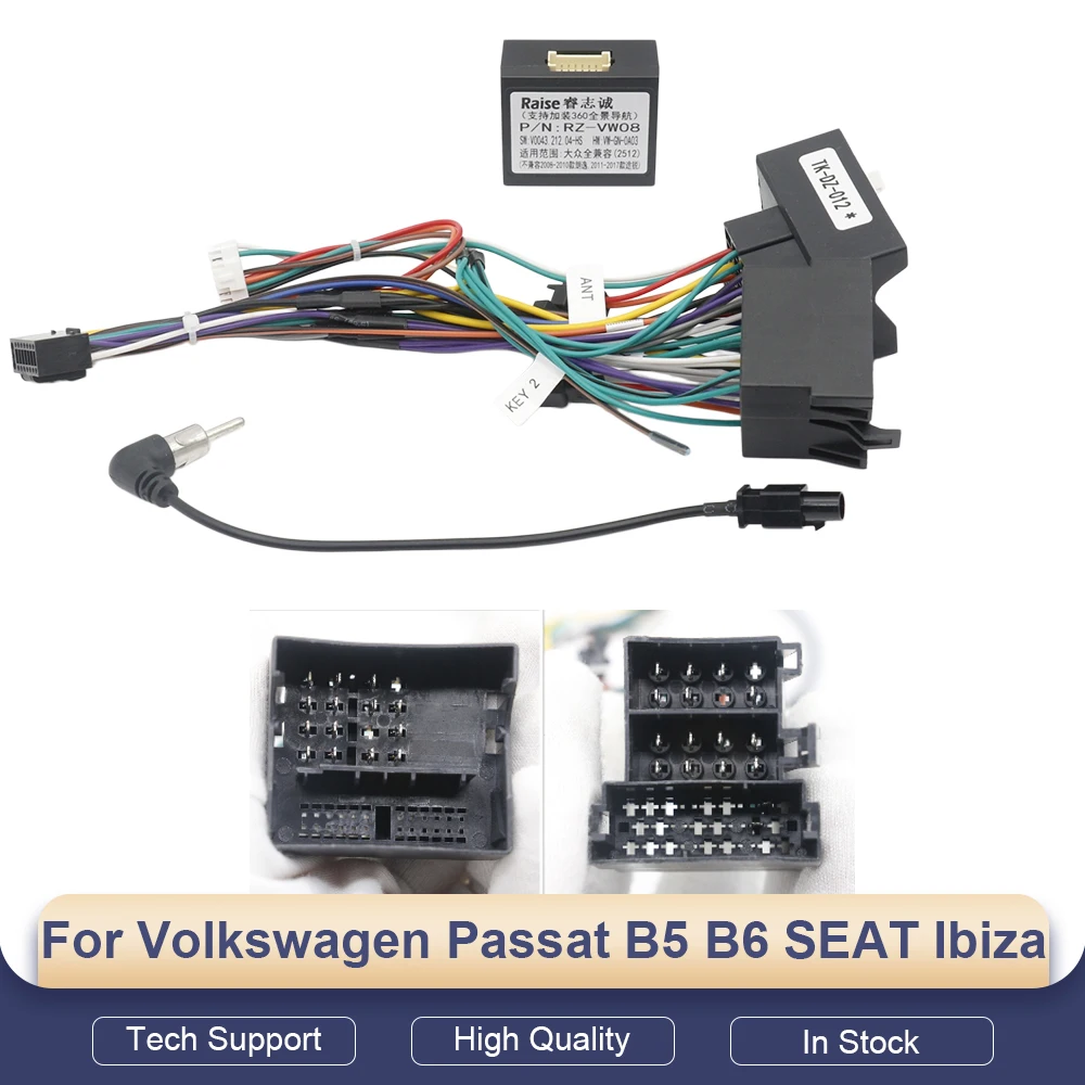 Complete CANBUS Box With Wiring Harness For VW Passat B5 B6 SEAT Ibiza G-RZ-VW08 Radio Kit