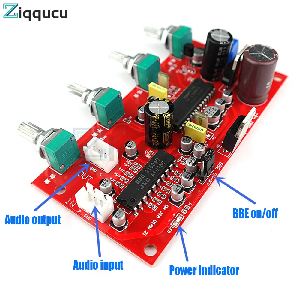 UPC1892 HIFI Stereo Preamp Amplifier Volume Tone Control JRC2150 BBE Preamplifier Treble Balance Bass Finished Board