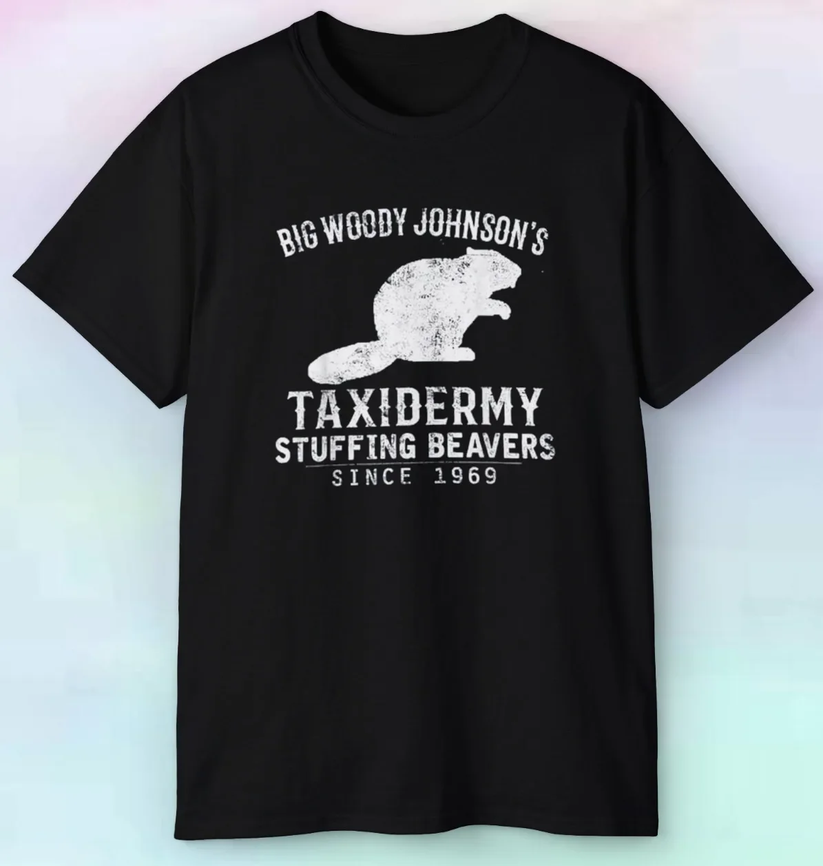 

Мужская рубашка с надписью Taxidermy и большим Вуди Джонсон