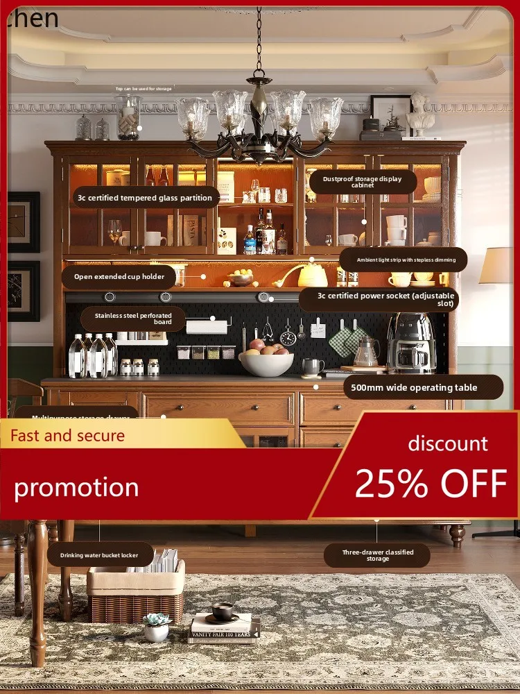 

ZML Sideboard High Cabinet Integrated Living Room Dining Room Wall-Mounted Home Tea Wine Cabinet Storage Cabinet