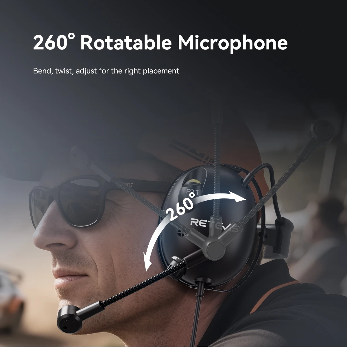 Retevis EHK015 EHK016 ANC Kopfhörer 2Pin Active Noise Cancelling Walkie Talkie Headset Radio Zubehör für Retevis H777 RT3S – Detail 11