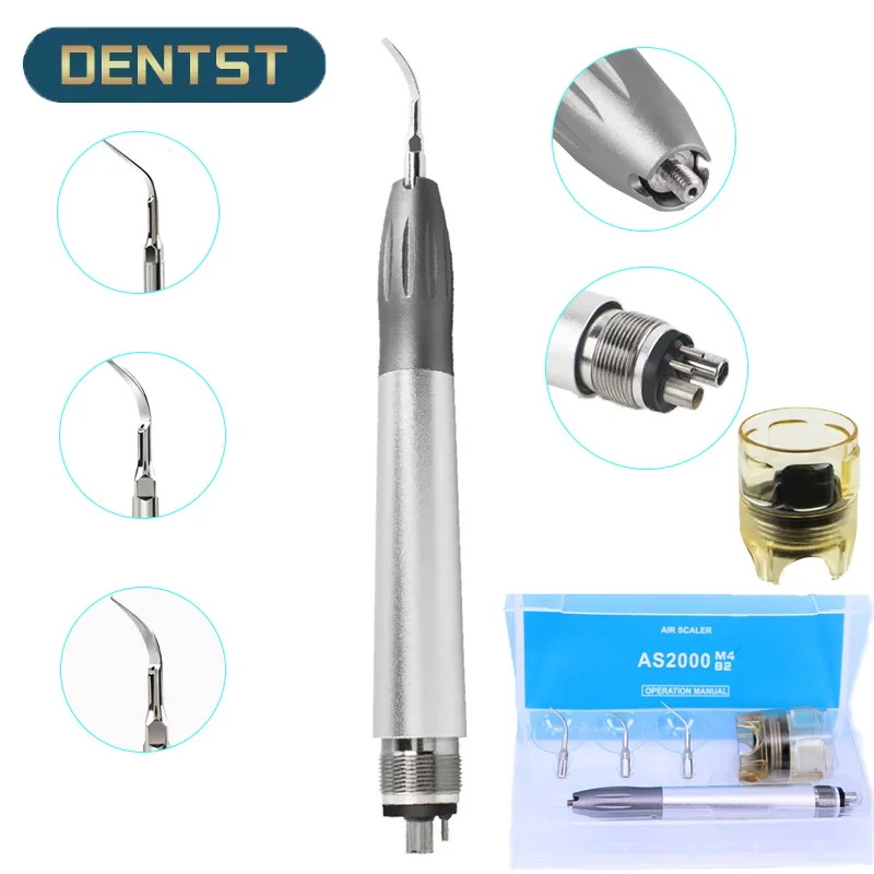 

Dentst Dental Ultrasonic Air Scaler with 3 Tips Teeth Cleaning 2/4 Holes Handpiece Whiten Teeth Cleaner Dental Equipment