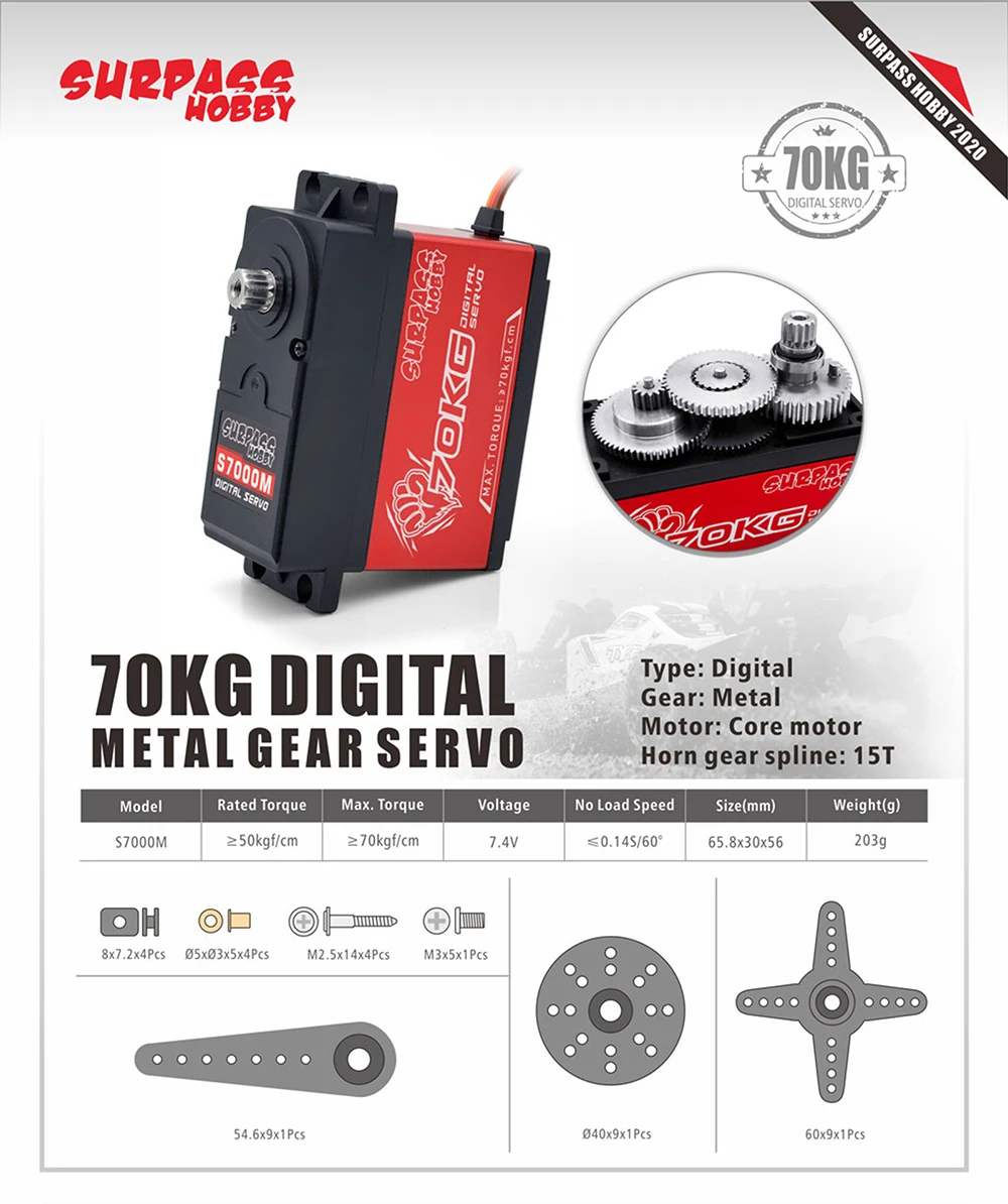 Servo de direction RC, couple élevé, étanche, 60Kg, 80Kg, 150Kg, 1/5 1/6, servo HV, métal numérique pour voiture RC HPI Baja 5B SS