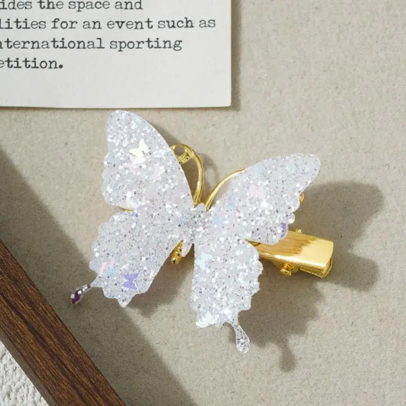 Glitzernde Schmetterlings-Haarspangen, rutschfestes Design, schön für kleine Mädchen, für den täglichen Gebrauch, Geburtstagsfeiern – Detail 10
