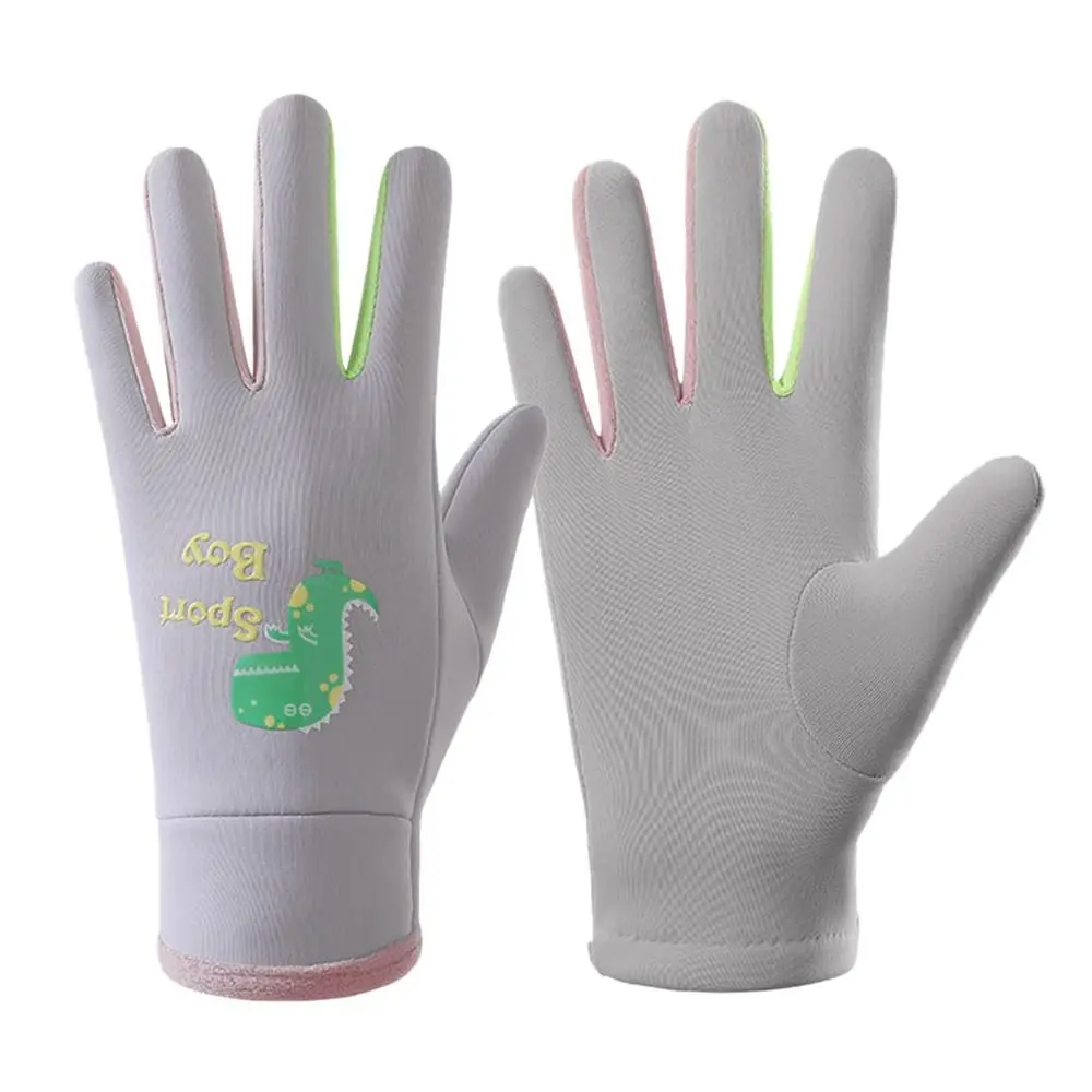 Guantes de dedo completo de dibujos animados a prueba de viento impermeables guantes de esquí para niños luz nocturna guantes de Snowboard cálidos de invierno deportes al aire libre