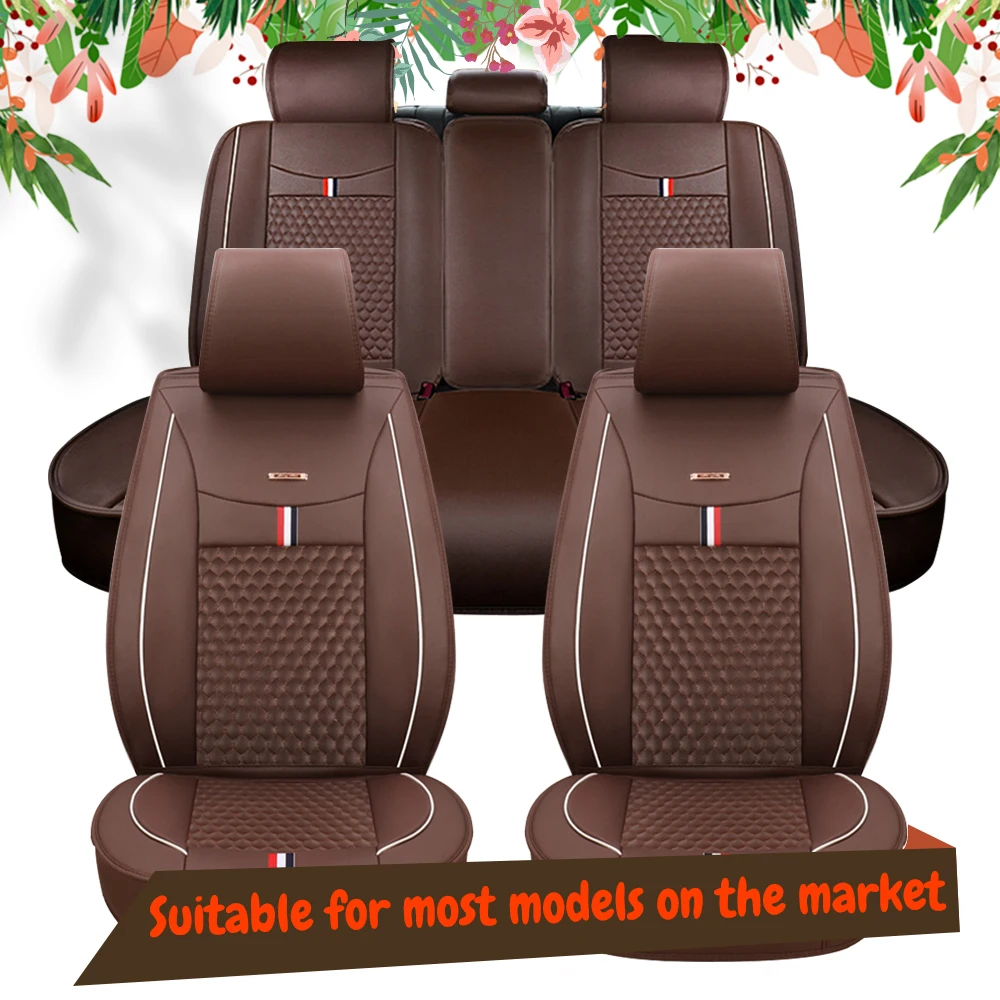 

MH20 universal full coverage car seat cover full leather car seat cushion driver's seat cover all season universal pad beige