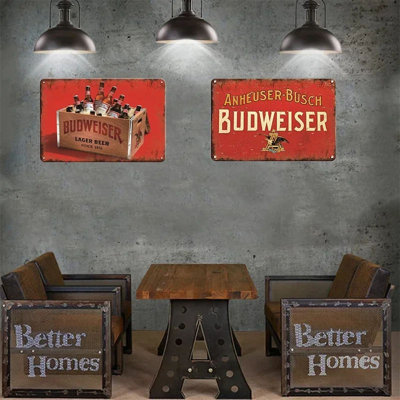 Tin Sign Original Budweiser BEER Metal Signs Funny Metal Posters Retro Wall Plaque  Retro Vintage Plate For Bar Club Wall Decor