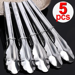 5/1Pcs Stainless Steel Food Tongs Ice Cubes Salad Bread Clamps Baking Tools Long Handle BBQ Meat Tongs Clips Kitchen Gadgets