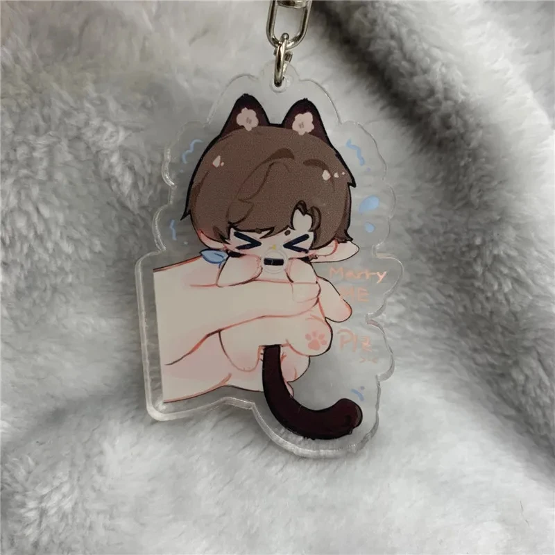 Anime Keychain  Tears of Themis Luke Pearce Marius Von Hagen Acrylic Keyring strap Figure hanging accessories 6cm