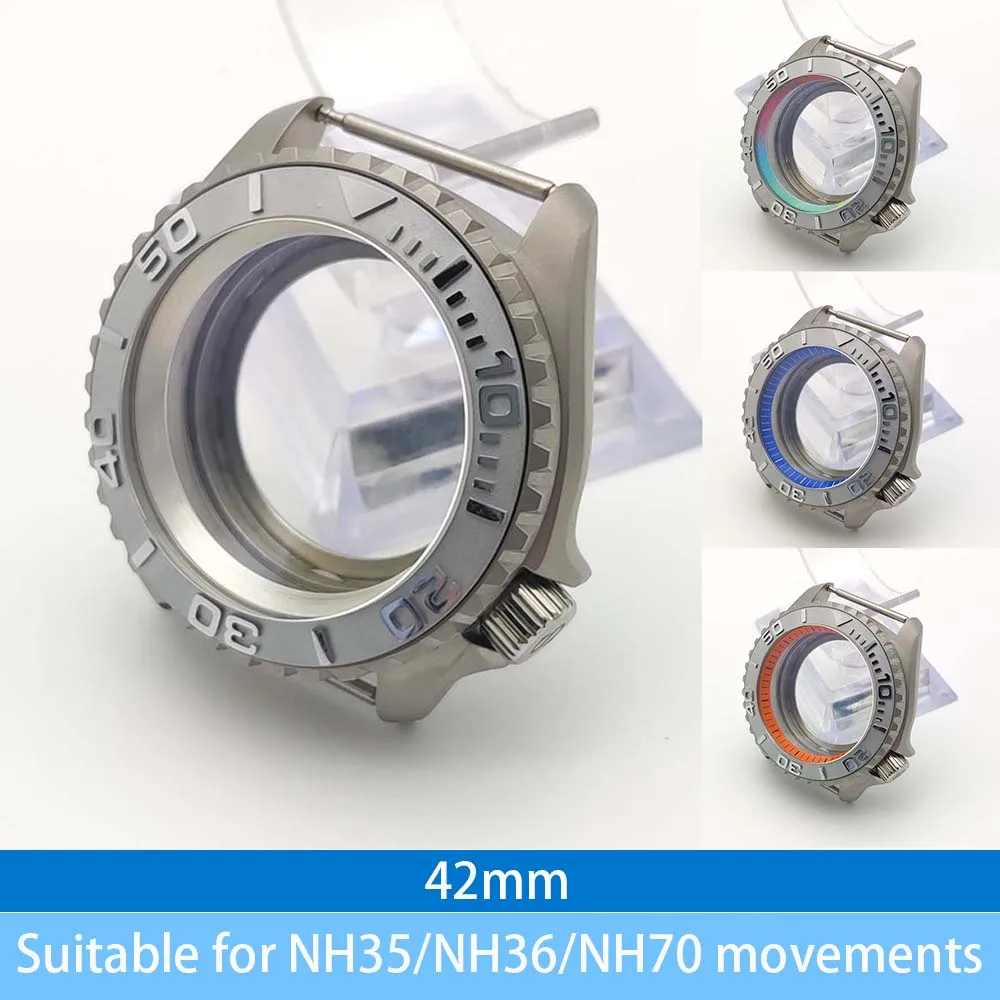 

42mm automatic mechanical case is suitable for NH35/NH36/NH70 movements, sapphire, unidirectional rotating bezel