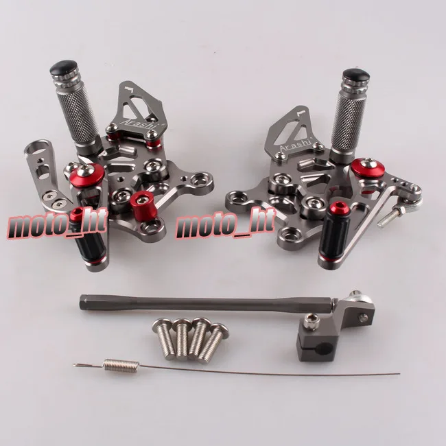 CNC Motorcycle Adjustable Rearset Rear Set Footpegs Foot Rest Pegs For Aprilia RSV4 2009 2010 2011 Aluminum Alloy