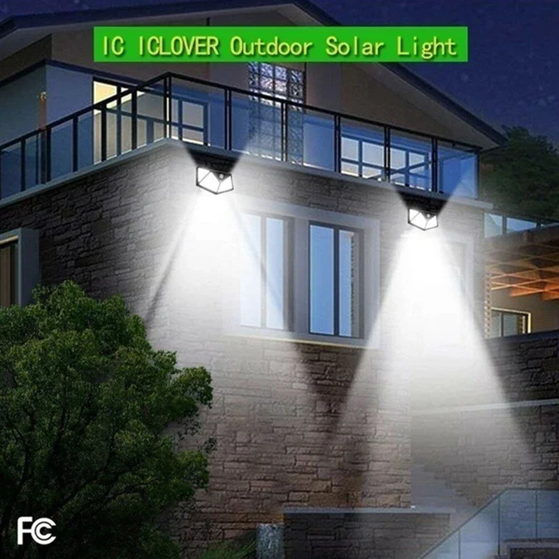 1~12PACK New Solar Lights Outdoor 3 Modes Wall Lamp PIR Motion Sensor 100LED Classic Solar Street Light for Garden Courtyard image 5